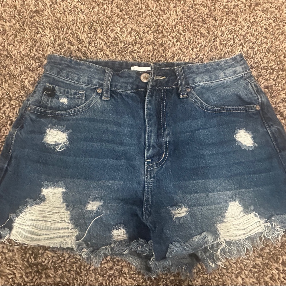 Kancan  Distressed  blue Jean Shorts